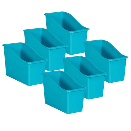 Teacher Created Resources Book Storage Bin, Plastic, Teal, 6 PK 20387